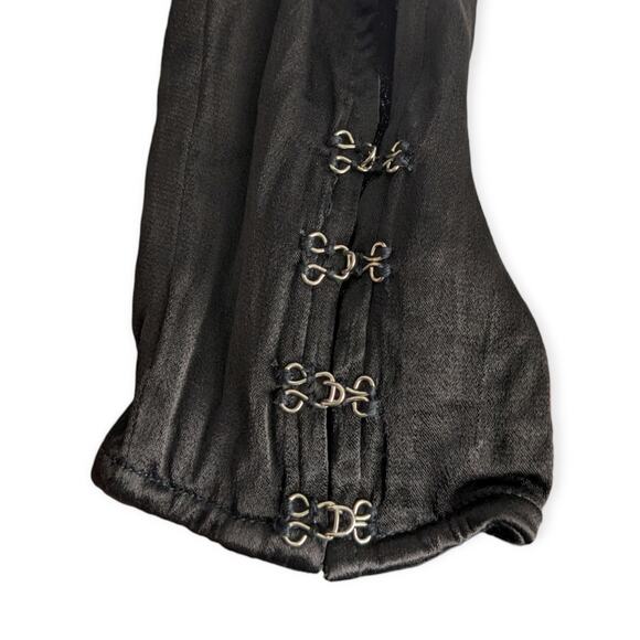 Free People black satin cropped hook & Eye blouse - Picture 10 of 10